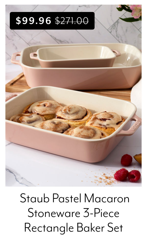 Staub Pastel Macaron Stoneware 3-Piece Rectangular Baker Set
