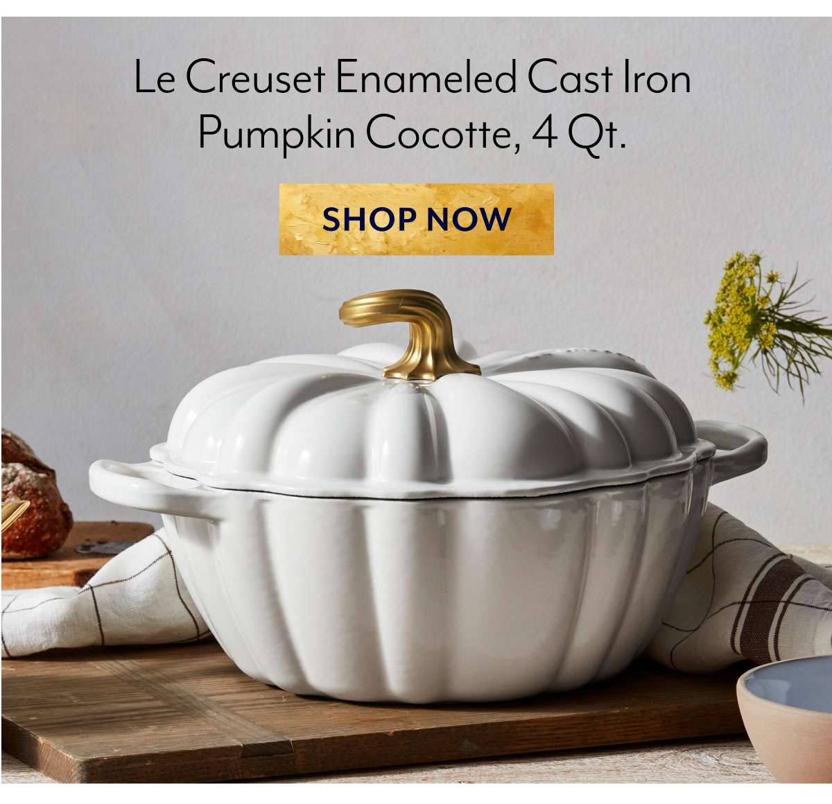 Le Creuset Enameled Cast Iron Pumpkin Cocotte, 4 Qt.
