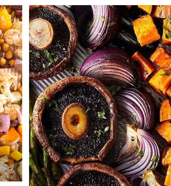 Sweet Potato, Asparagus & Portobello Sheet Pan Dinner