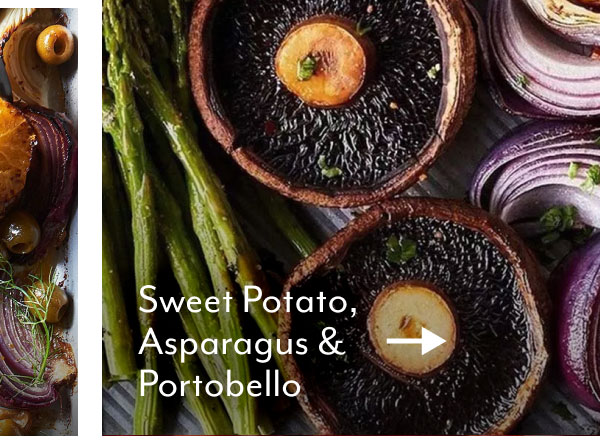 Sweet Potato, Asparagus & Portobello Sheet Pan Dinner