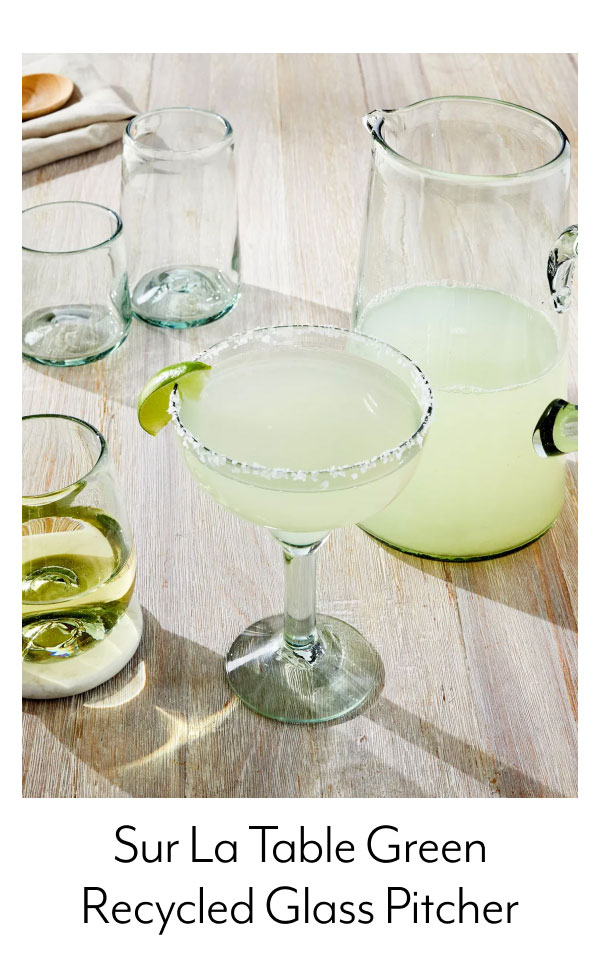 Sur La Table Green Recycled Glass Pitcher