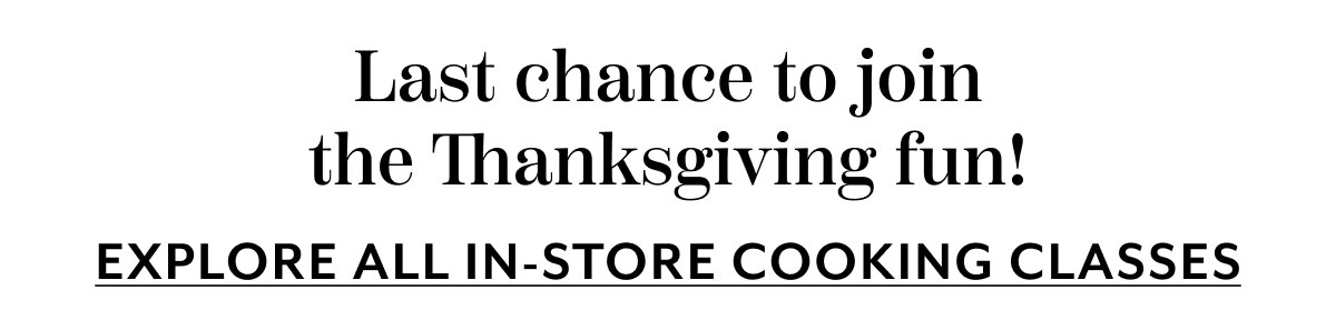 In Store Cooking Classes