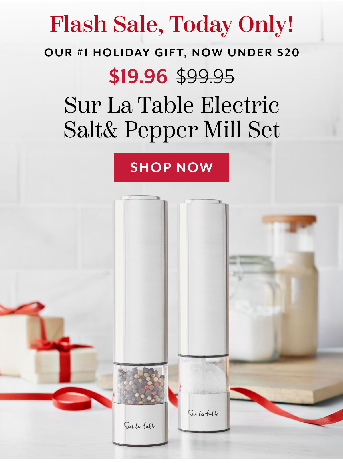 Sur La Table Electric Salt & Pepper Mill Set