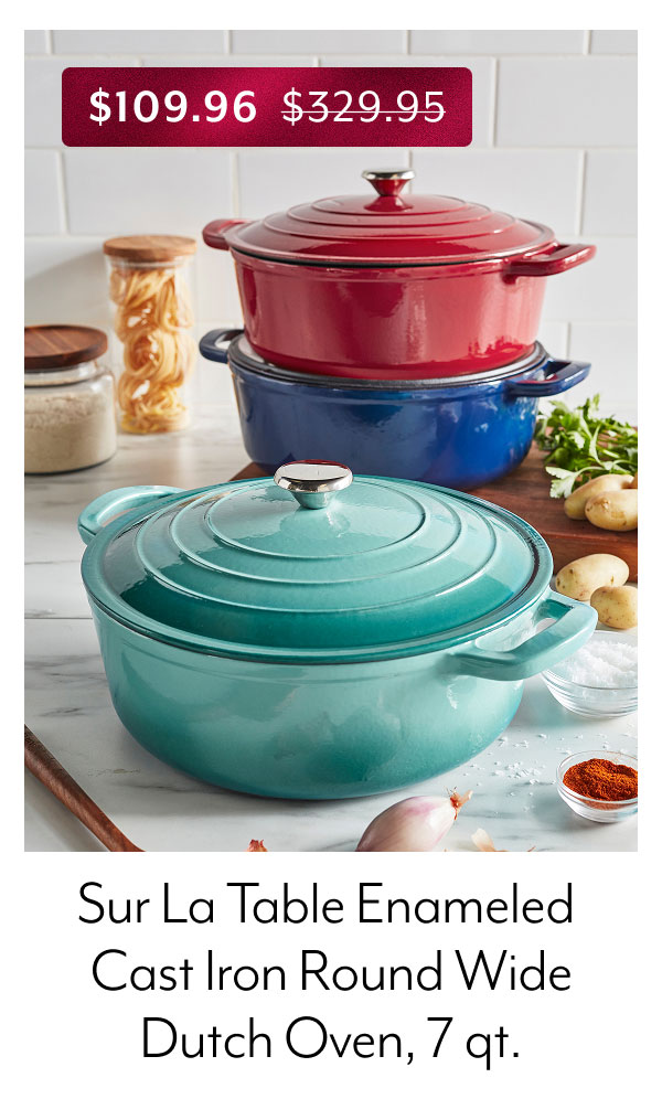 Sur La Table Enameled Cast Iron Round Wide Dutch Oven, 7 qt.