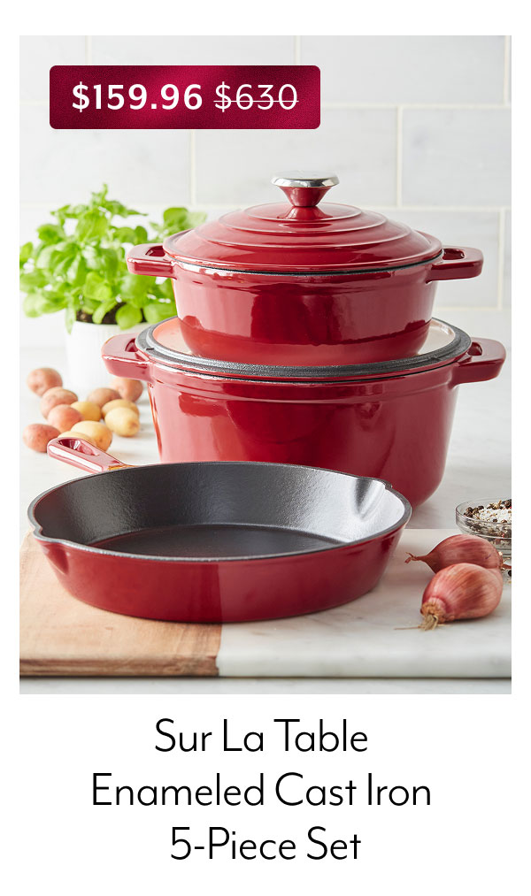Sur La Table Enameled Cast Iron 5-Piece Set
