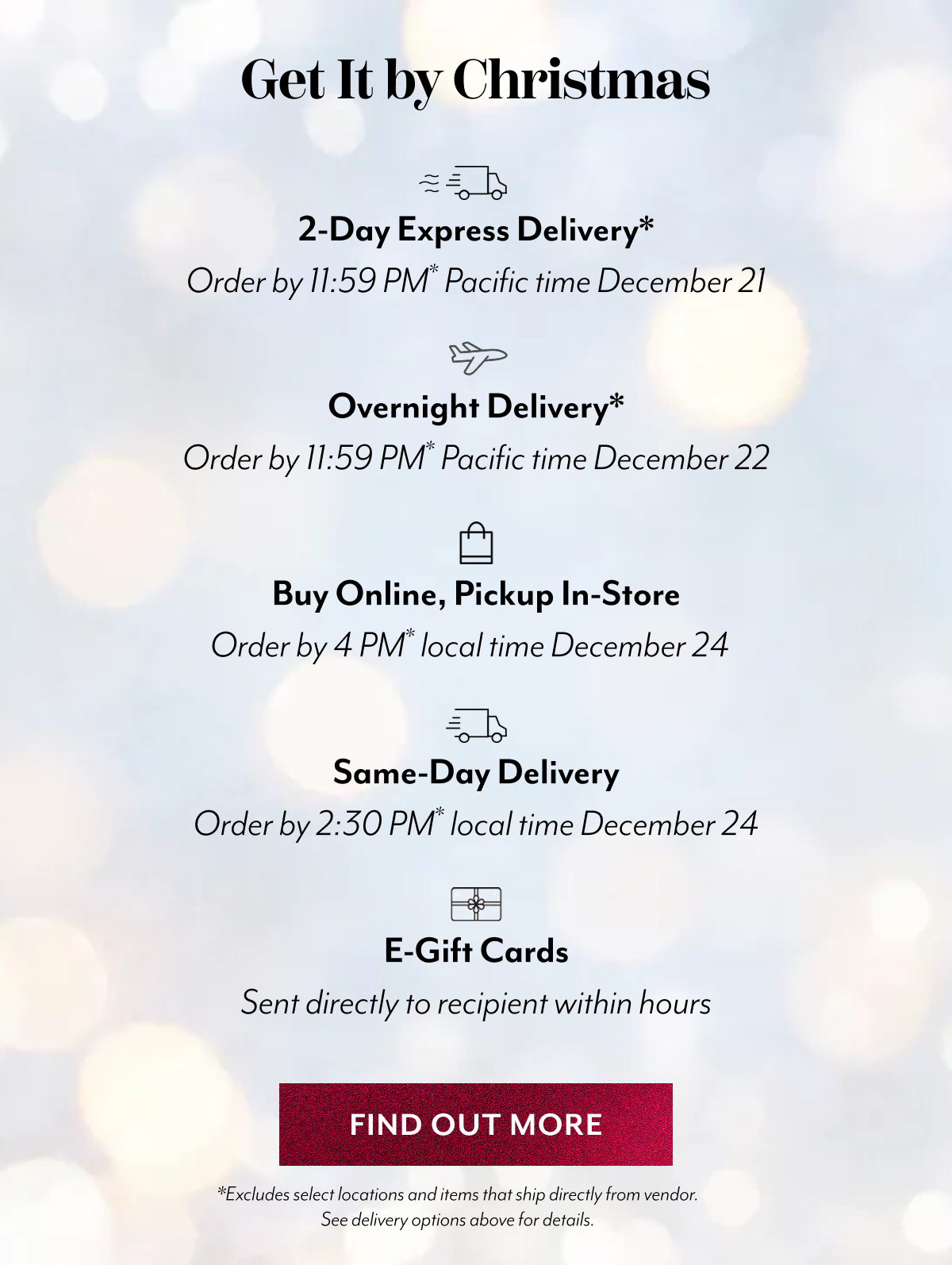 Get it by Christmas