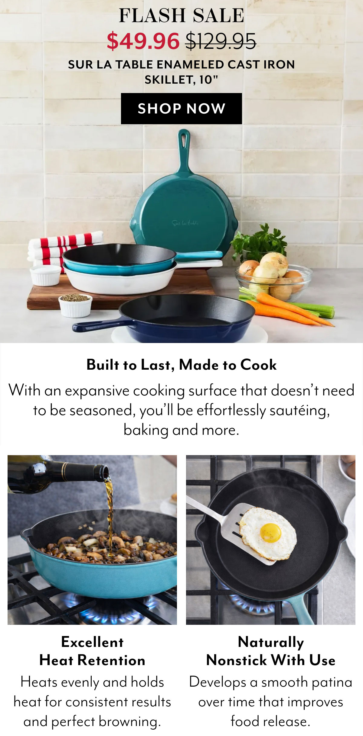 Sur La Table Enameled Cast Iron Skillet, 10 Inch