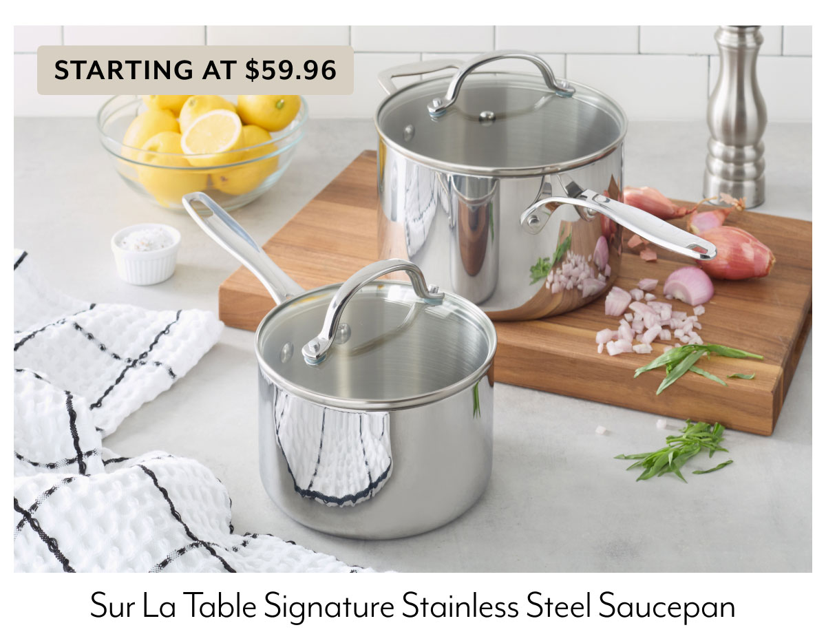 Sur La Table Signature Stainless Steel Saucepan