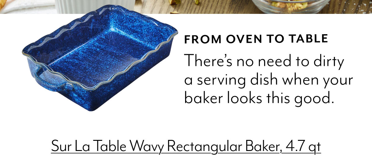 Sur La Table Wavy Rectangular Baker, 4.7 qt.