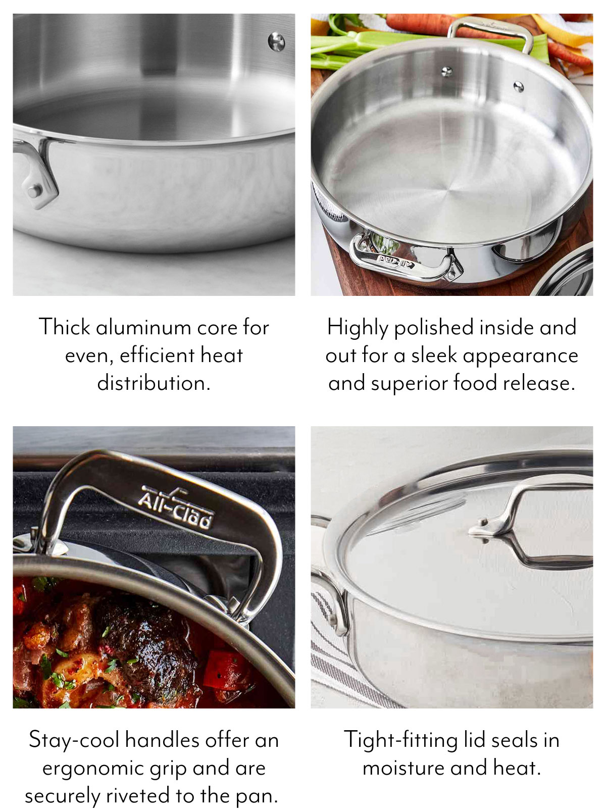 All-Clad D3 Stainless Steel Anniversary Casserole, 4 qt.