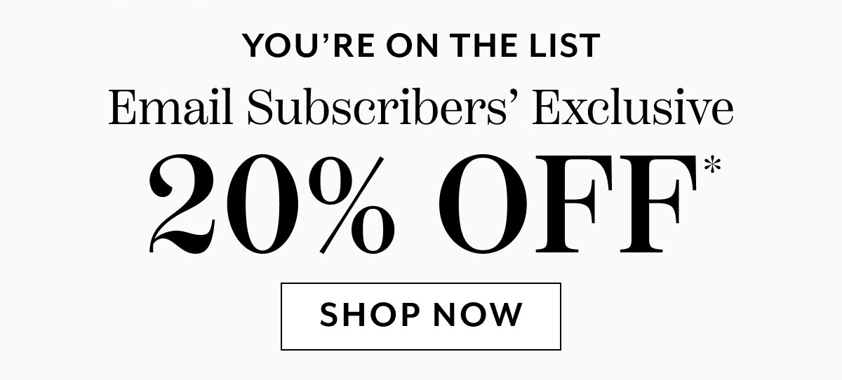 20 percent off purchase