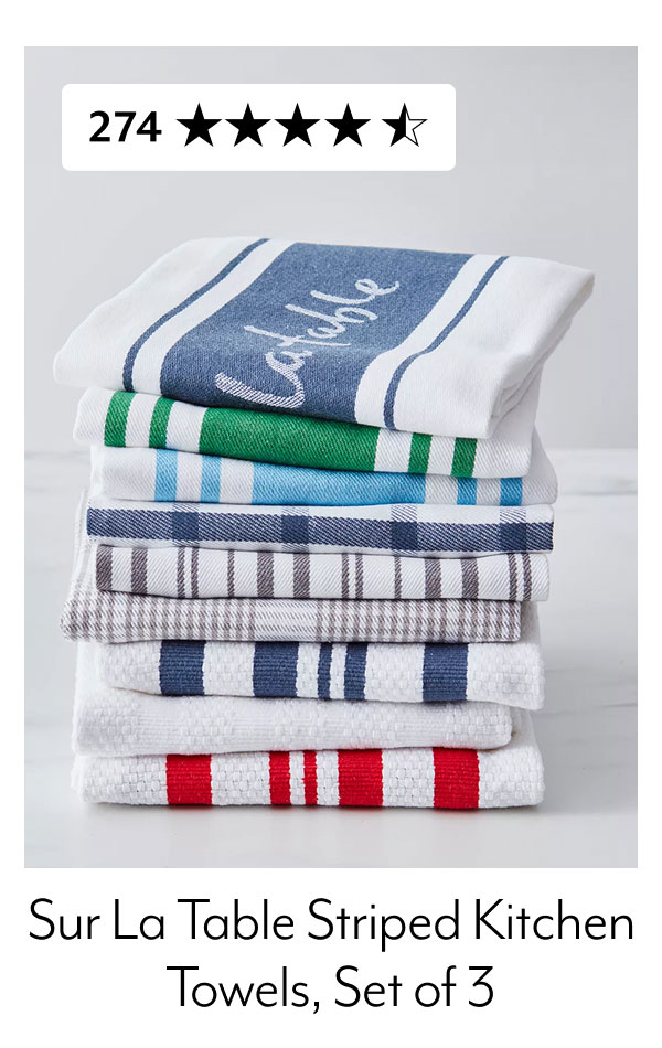 Sur La Table Striped Kitchen Towels, Set of 3