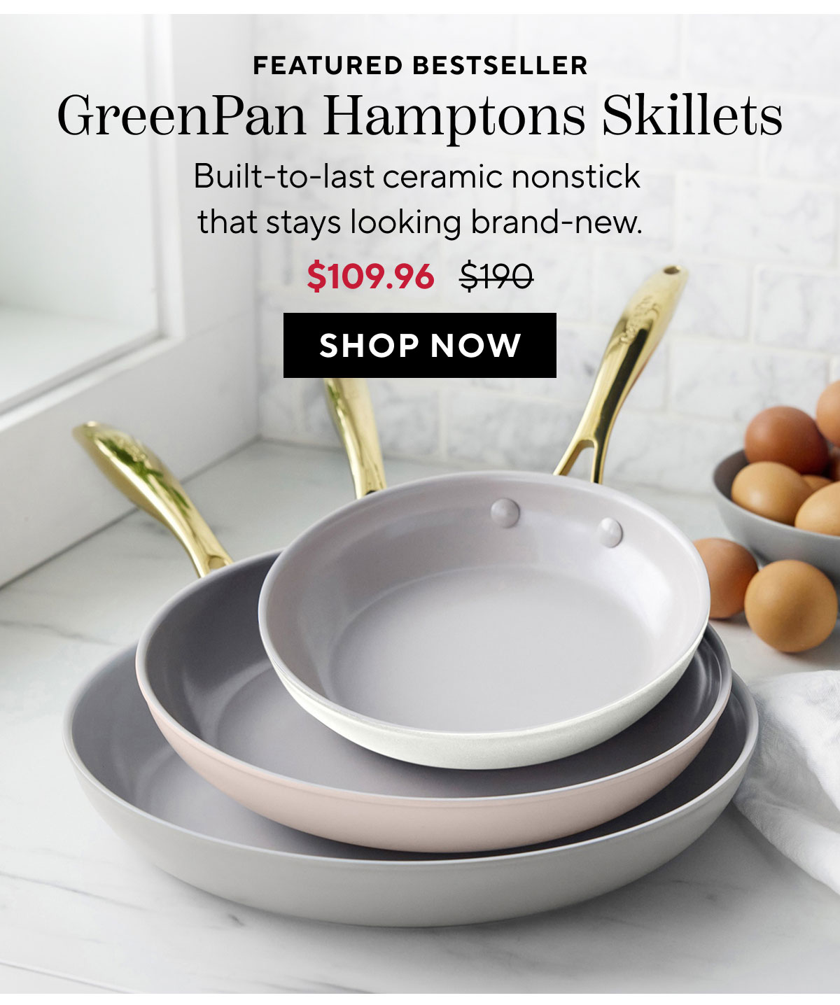 GreenPan Hamptons Skillets, Set of 3
