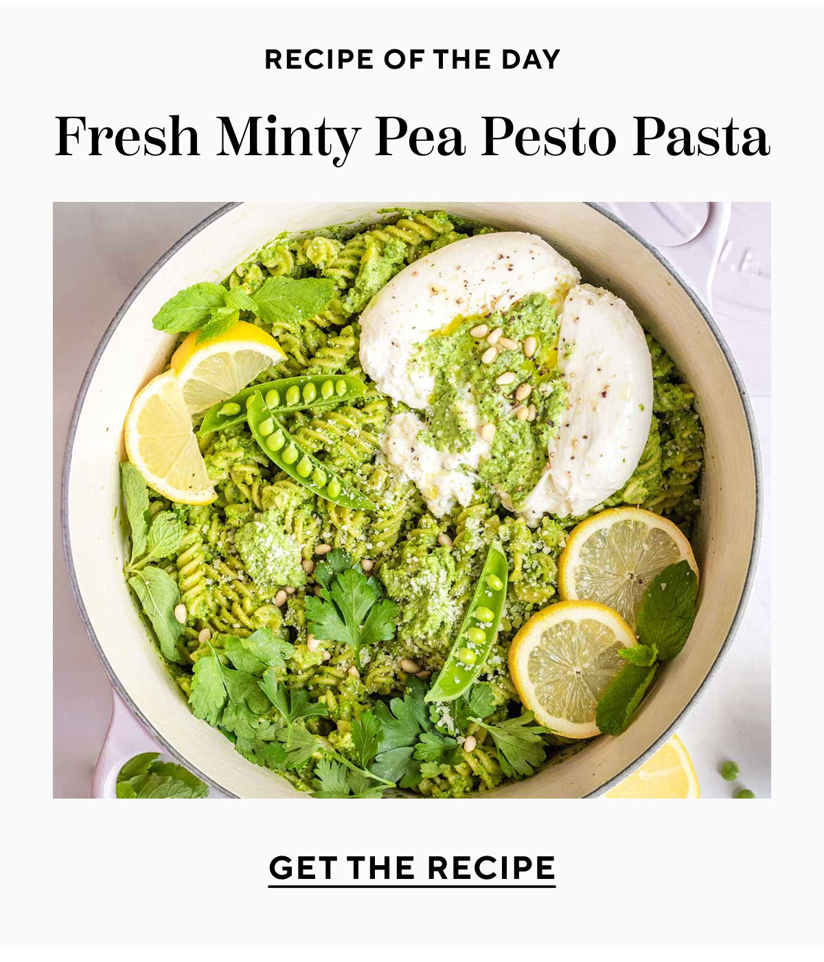 Fresh Minty Pea Pesto Pasta