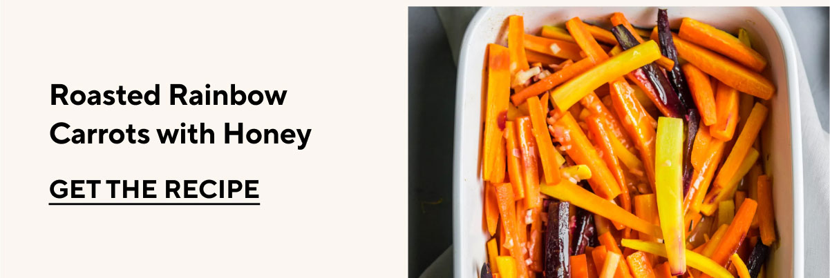 Roasted Rainbow Carrots with Honey