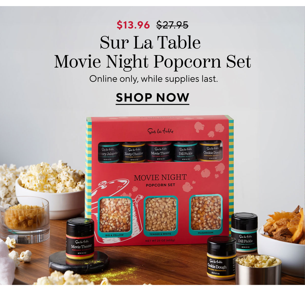 Sur La Table Movie Night Popcorn Set