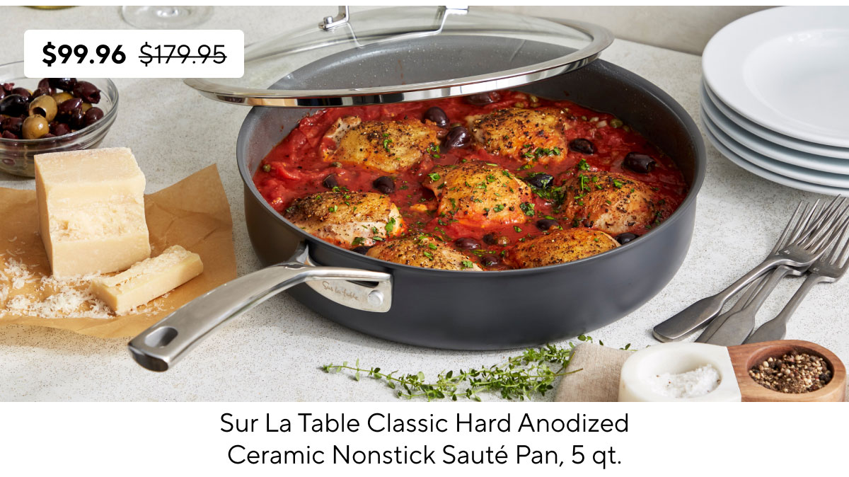 Sur La Table Classic Hard Anodized Ceramic Nonstick Sauté Pan, 5 Qt.