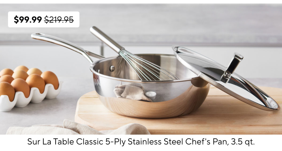 Sur La Table Classic 5-Ply Stainless Steel Chef's Pan, 3.75 qt.