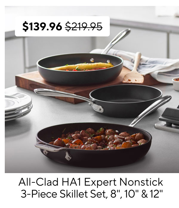 All-Clad HA1 Expert Nonstick 3-Piece Skillet Set