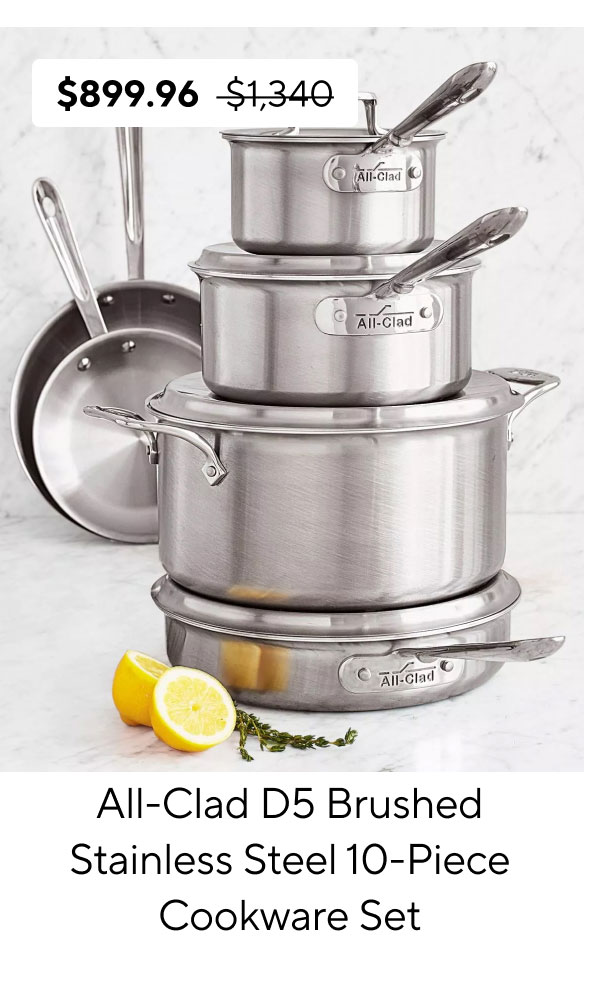 All-Clad D5 Brushed Stainless Steel 10-Piece Cookware Set