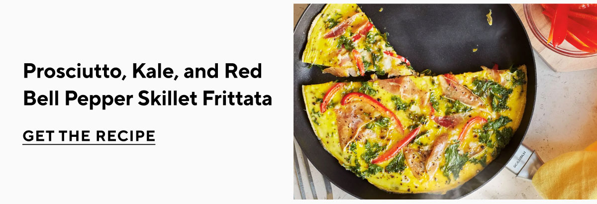 Prosciutto, Kale, and Red Bell Pepper Skillet Frittata