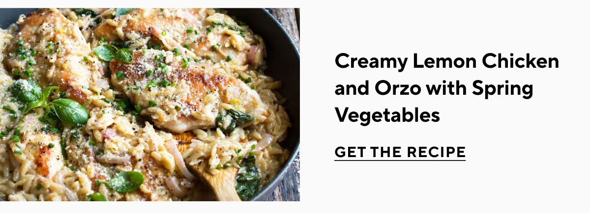 Creamy Lemon Chicken & Orzo with Spring Vegetables