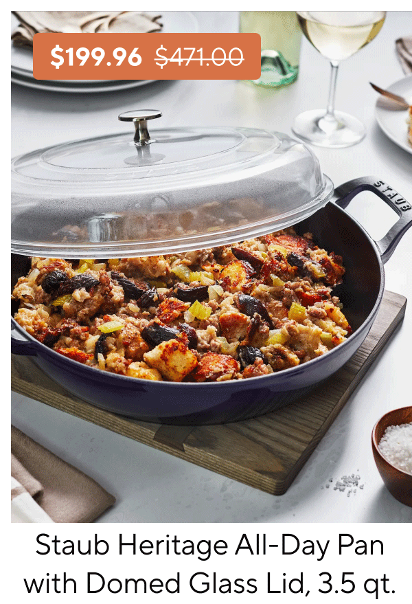 Staub Heritage All-Day Pan with Domed Glass Lid, 3.5 qt.