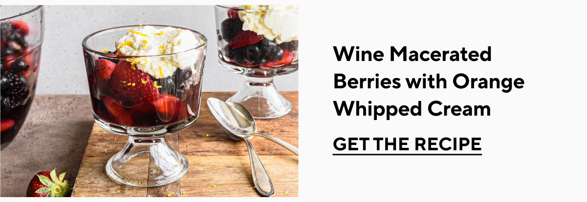 Wine Macerated Berries with Orange Whipped Cream