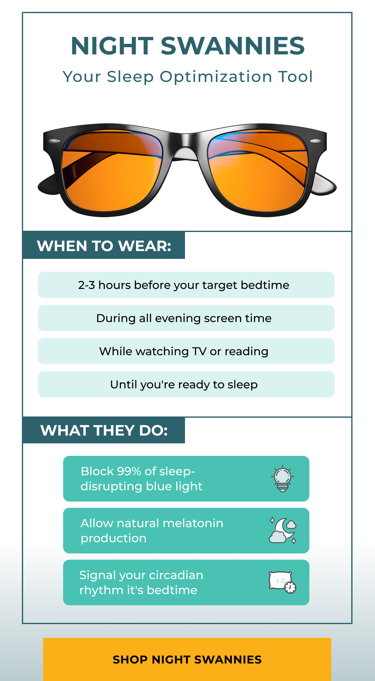 Night Swannies: Your sleep optimization tool. Shop Night Swannies