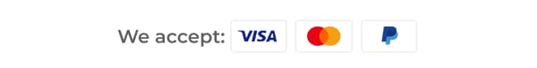 We accept Visa, Mastercard and Paypal