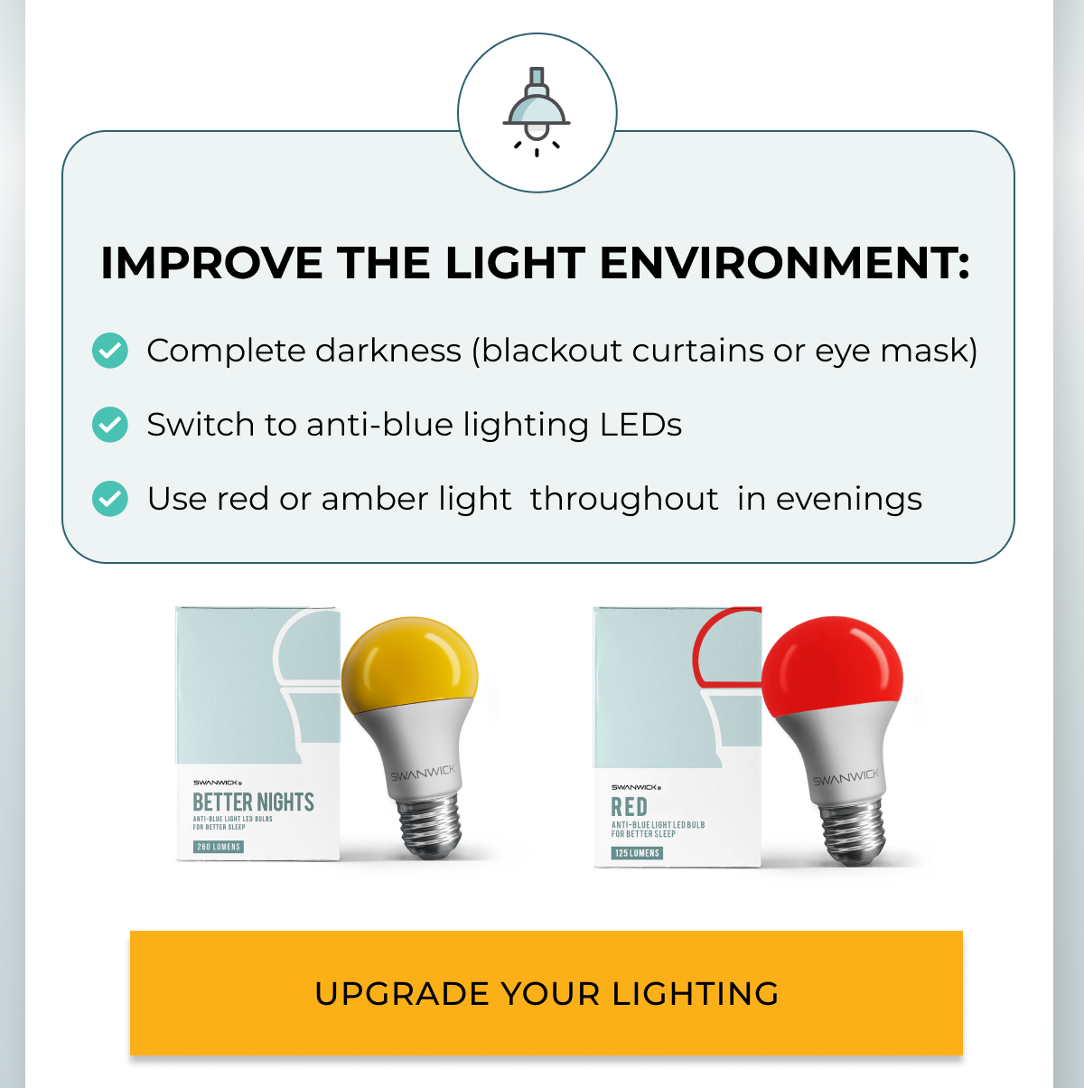 Improve the light environment. Switch to anti-blue lighting LEDs. Upgrade your lighting.