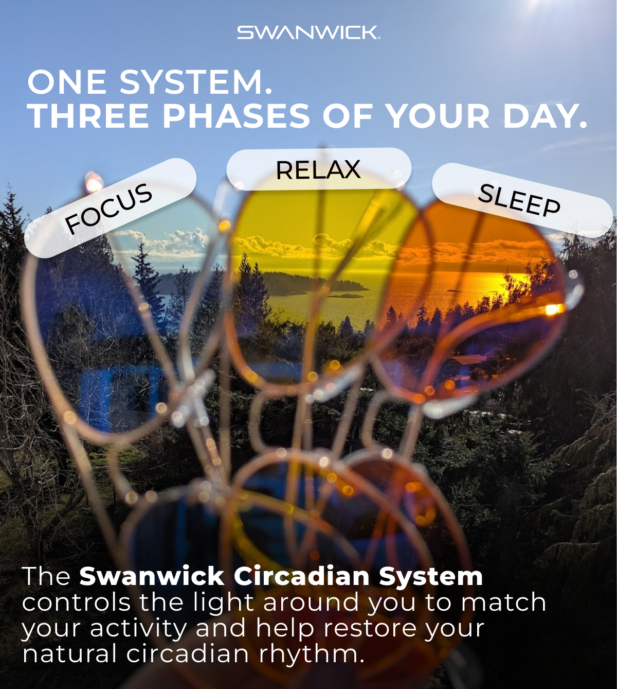 One system. Three phases of your day. Focus. Relax. Sleep. 