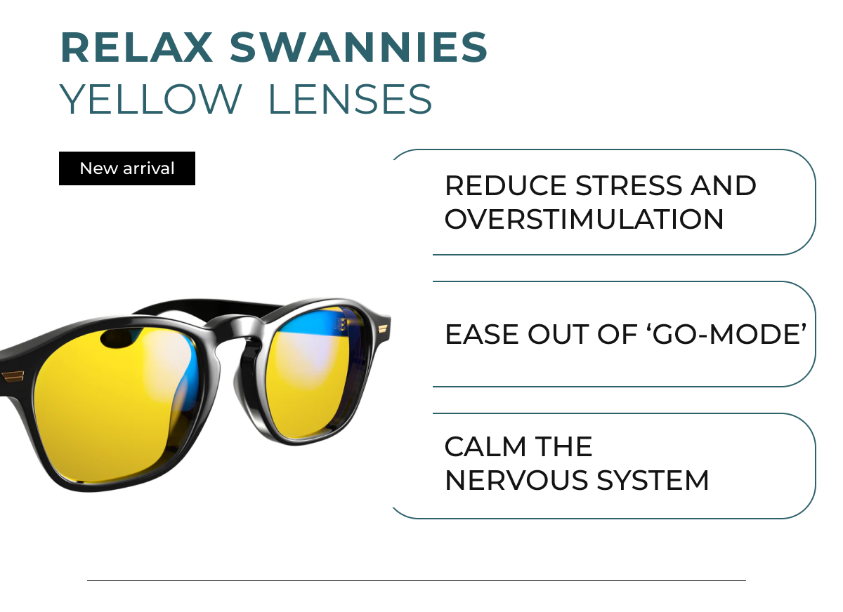 Relax Swannies - yellow lenses - reduce stress and overstimulation