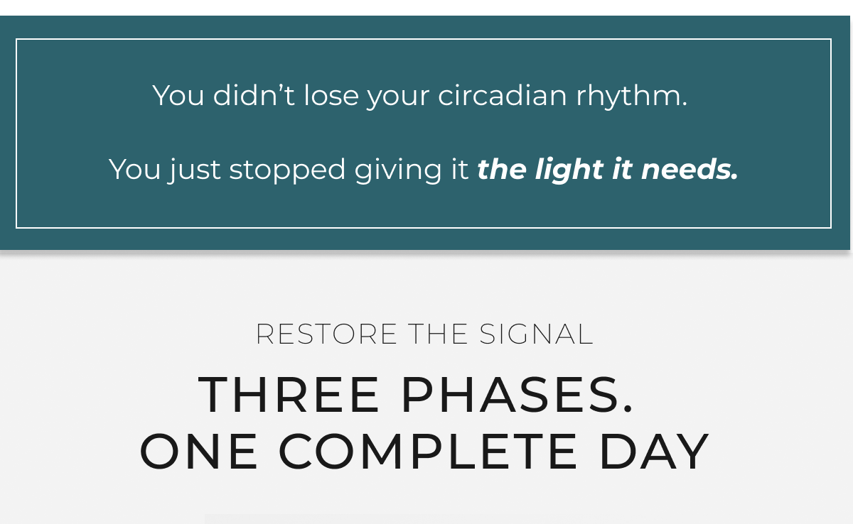 You didn't lose your circadian rhythm. You just stopped giving it the light it needs. Rerstore the signal. Three phases. One complete day.