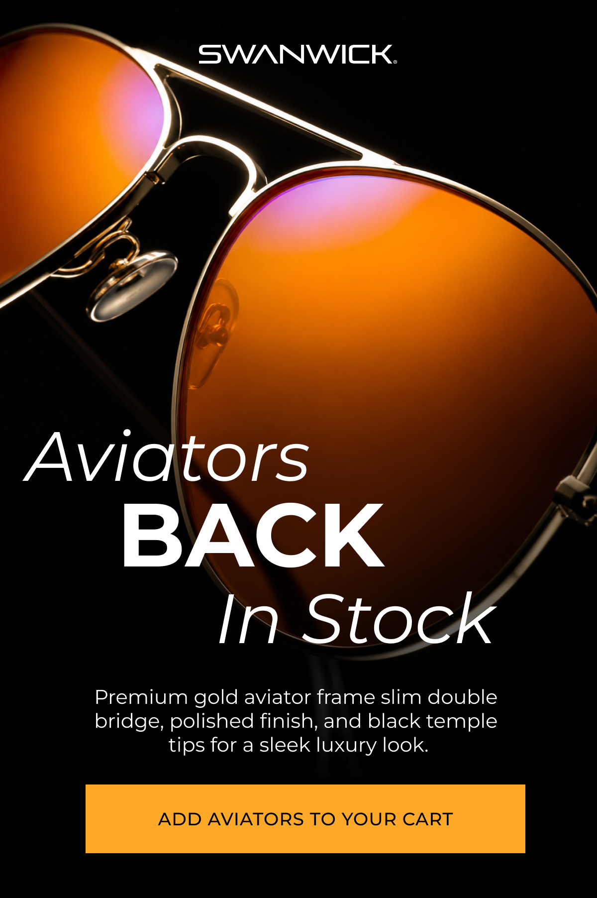 Aviators are back in stock