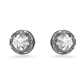 Sublima-stud-earrings-Spike-White-Ruthenium-plated