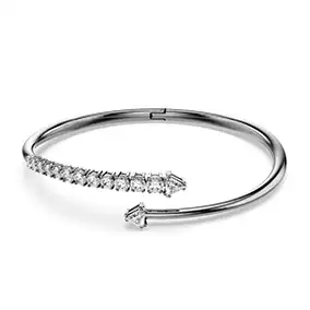 Sublima bangle<br />White, Ruthenium plated
