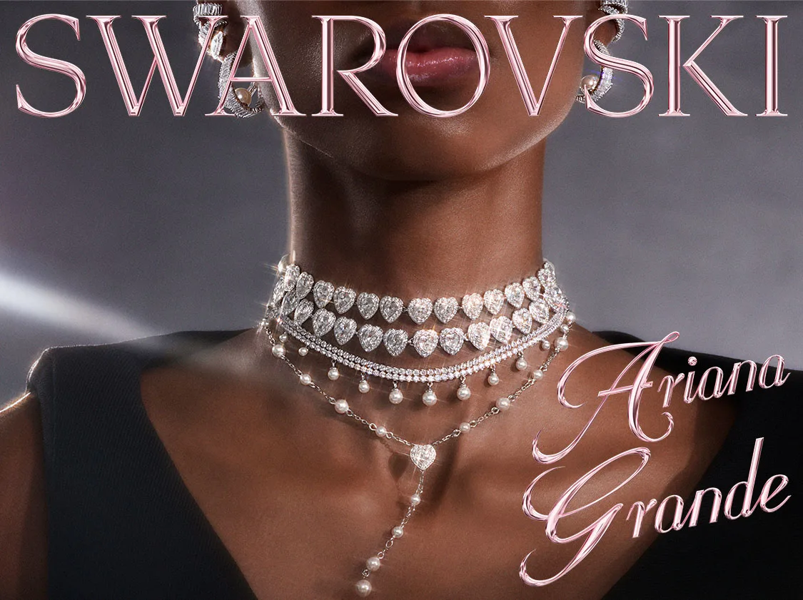 Model wearing Ariana Grande x Swarovski Capsule collection