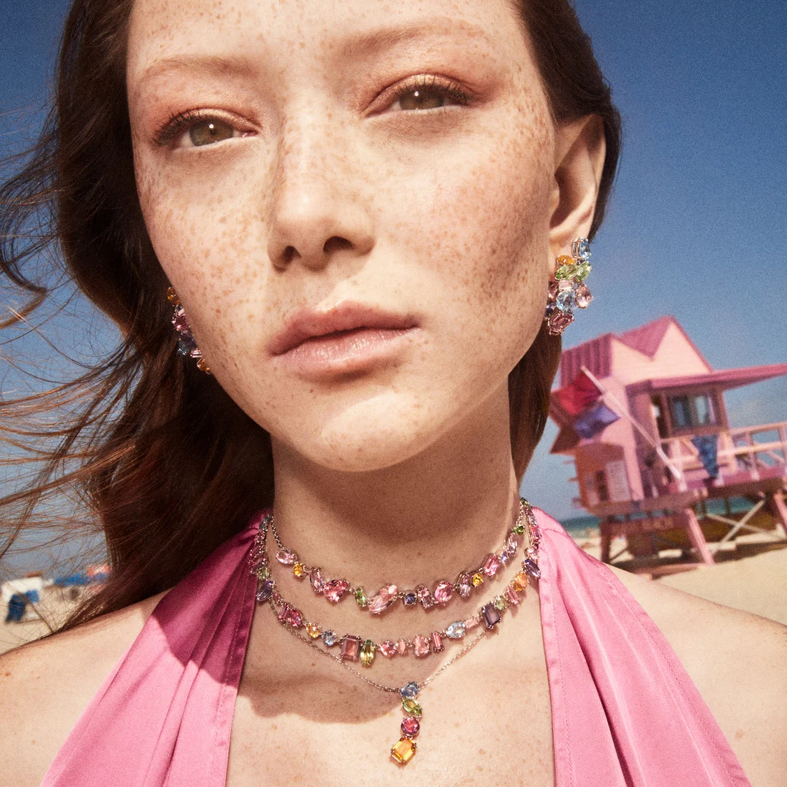 Model wearing Gema jewelry