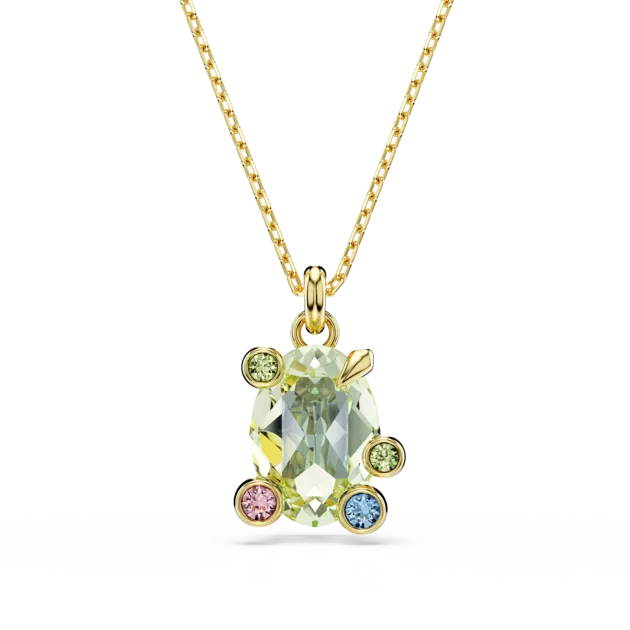 Gema pendant, Mixed cuts, Multicolored, Gold-tone plated