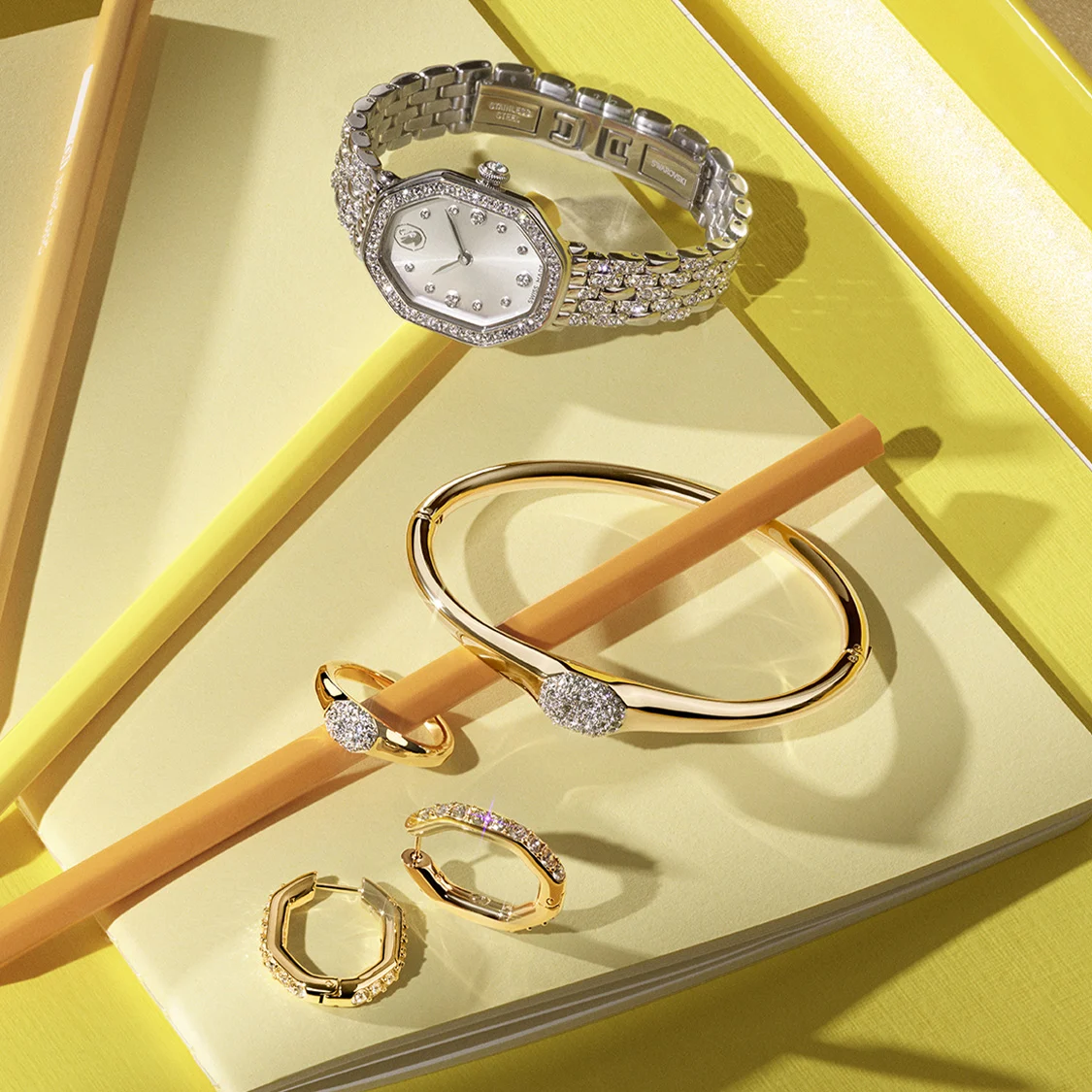 Swarovski jewelry and watch