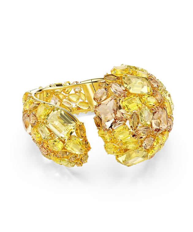 Gema cuff, Yellow, Gold-tone plated