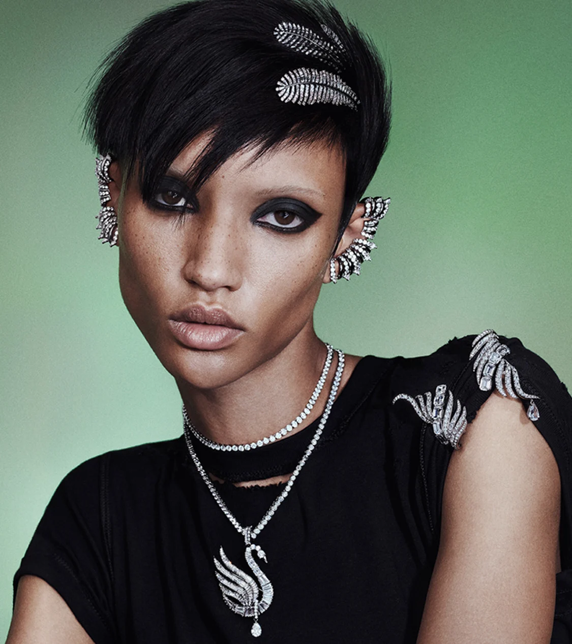 Model wearing the Vienna Collection jewelry
