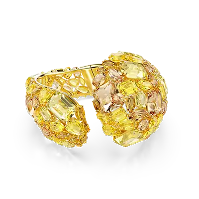 Gema cuff, Yellow, Gold-tone plated