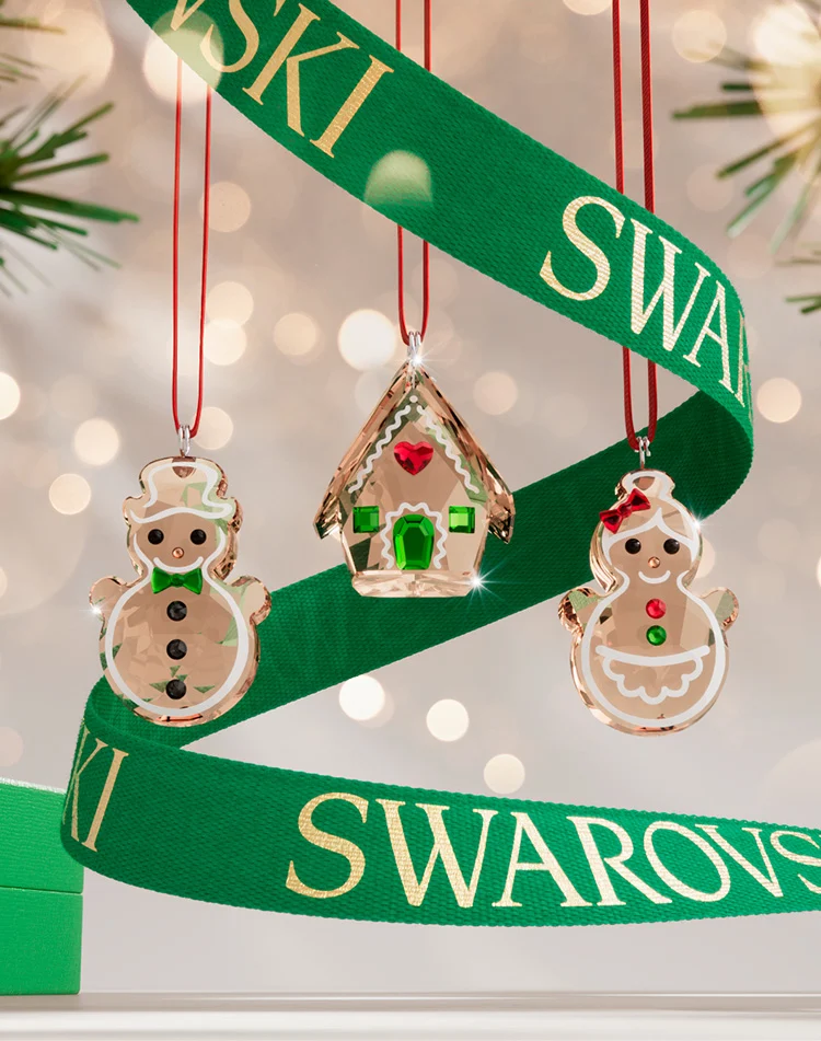 Swarovski Holiday Cheers Gingerbread Ornament Set