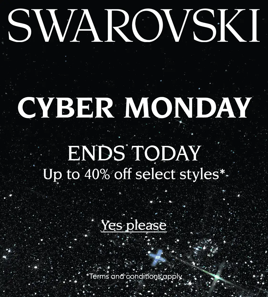 Swarovski Cyber Monday ends soon