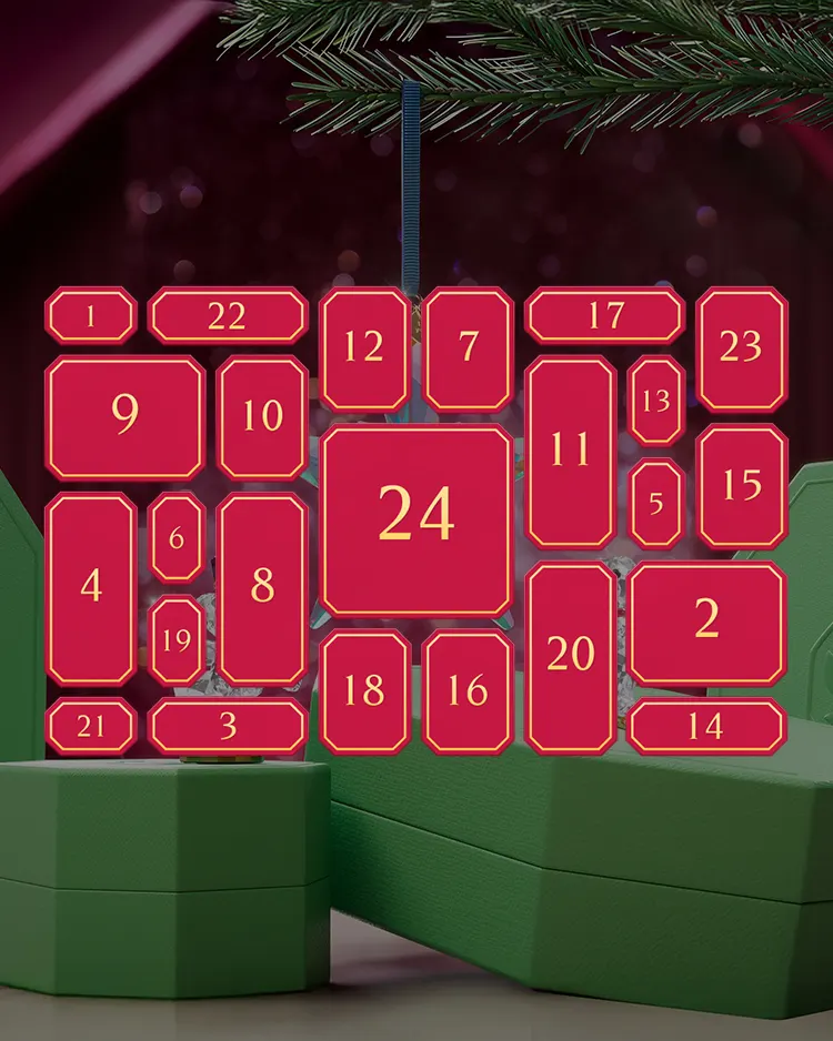 Online Advent Calendar with red doors