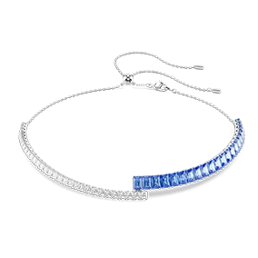Matrix choker, mixed cut, blue