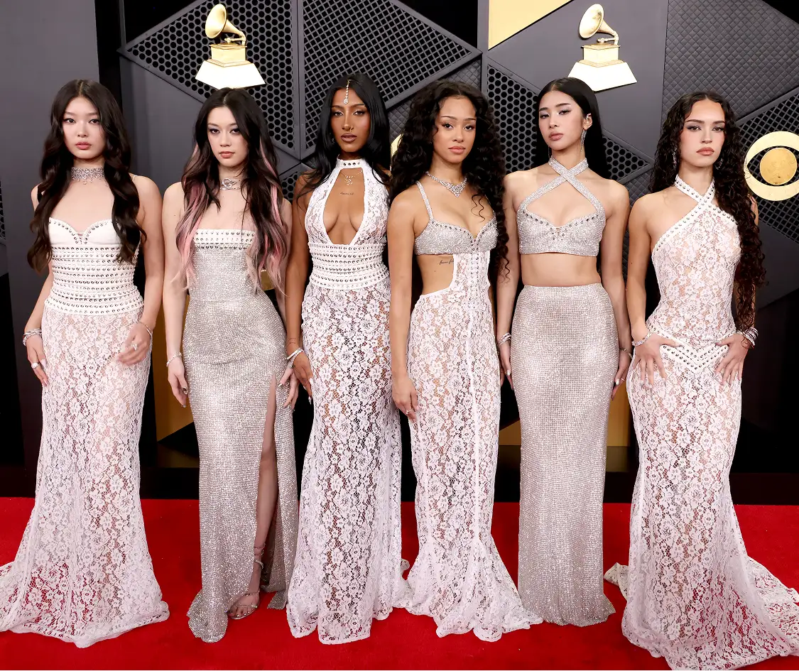 Katseye on the Grammys red carpet