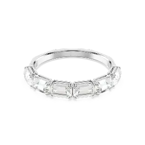 Millenia bangle, Octagon cut, White, Rhodium plated